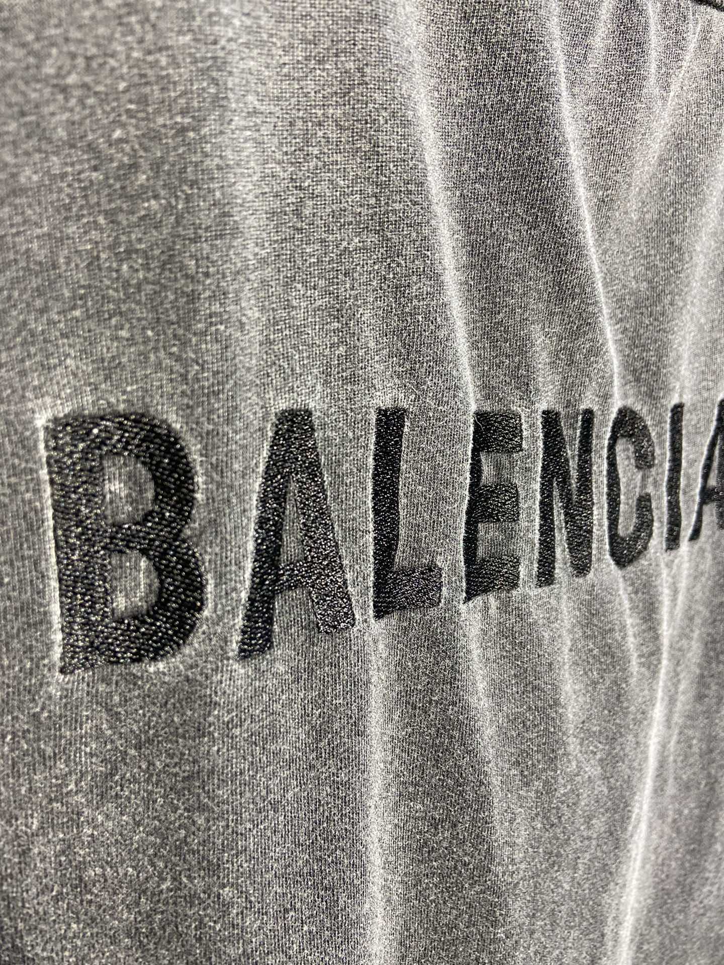 170 高版本BALENCIAGA巴黎世家洗水做旧刺绣短袖