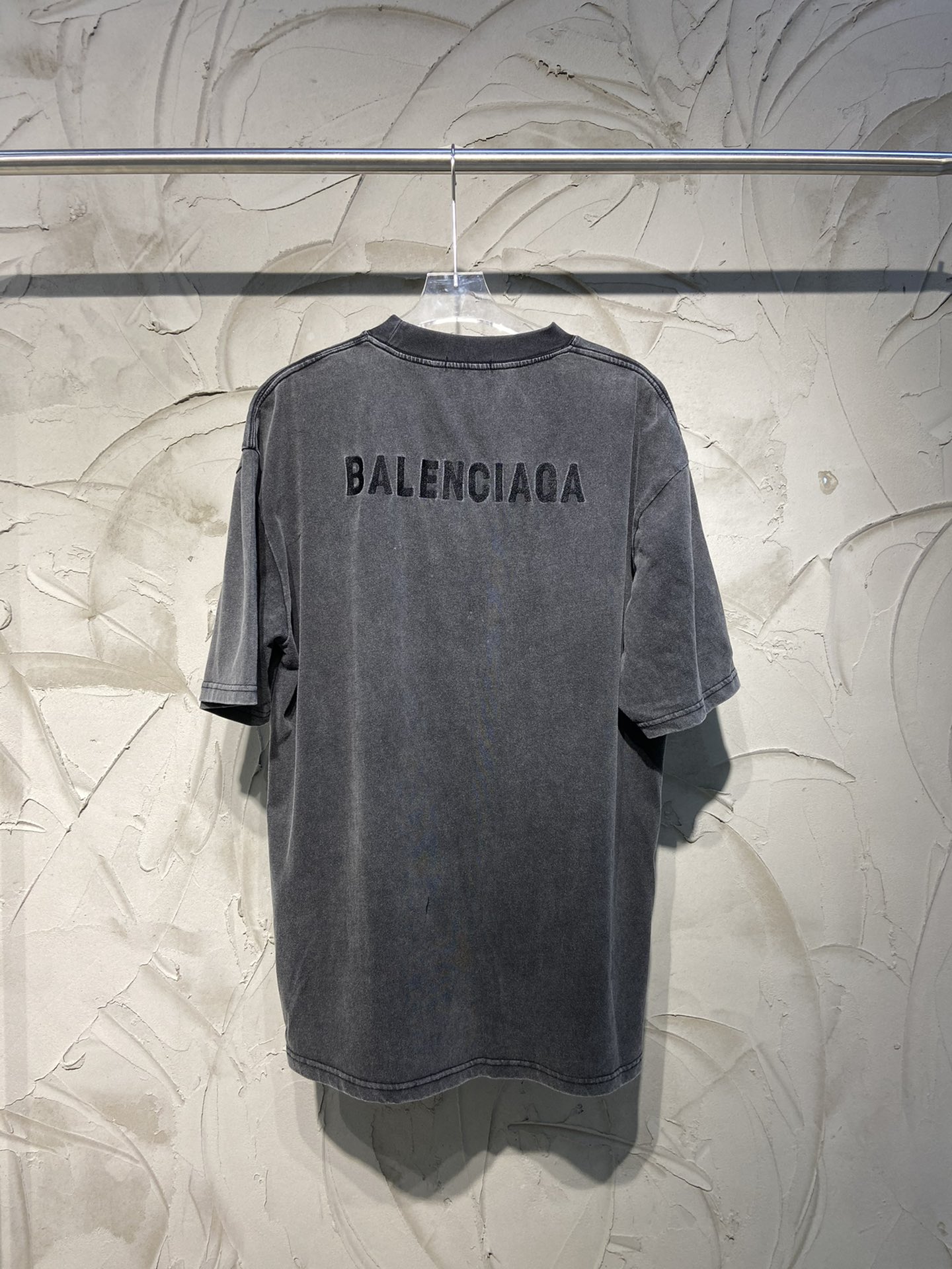 170 高版本BALENCIAGA巴黎世家洗水做旧刺绣短袖