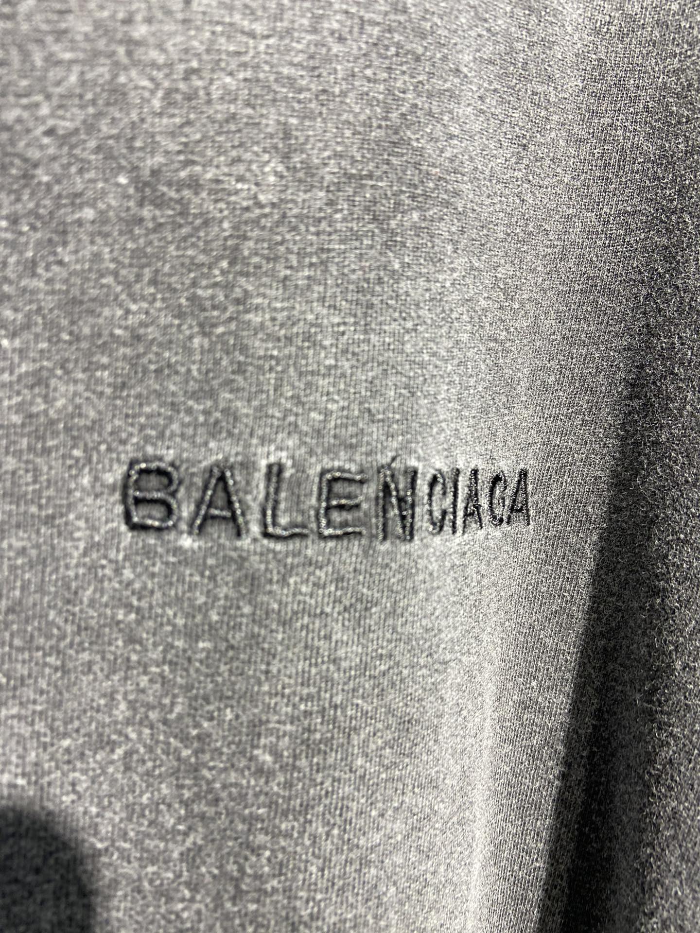 170 高版本BALENCIAGA巴黎世家洗水做旧刺绣短袖