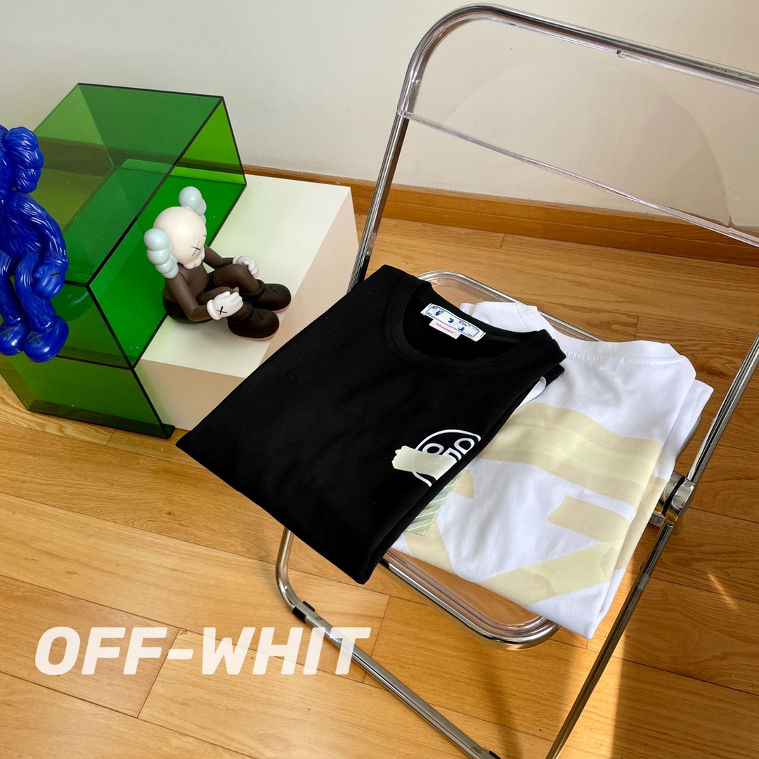 170 高版本OFF-WHITE 经典款黄色胶带箭头款短袖T恤