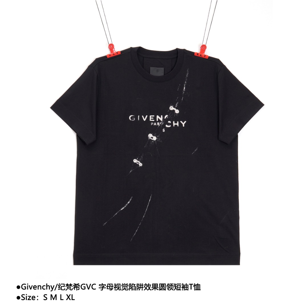 Givenchy/纪梵希GVC 字母视觉陷阱效果圆领短袖T恤