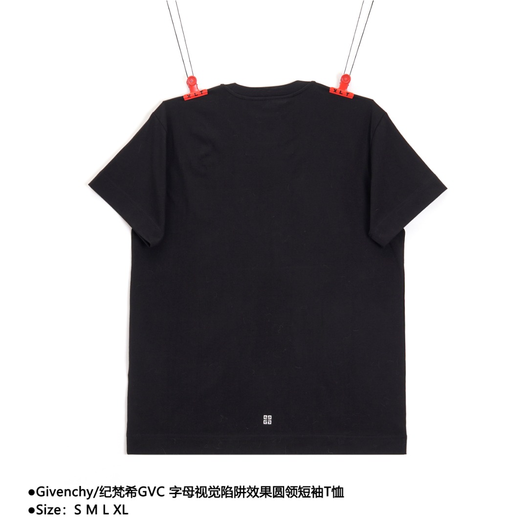 Givenchy/纪梵希GVC 字母视觉陷阱效果圆领短袖T恤