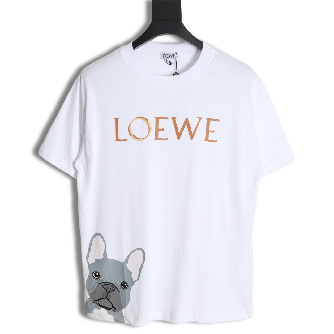 170 LOEWE 罗意威 卡通狗头字母短袖