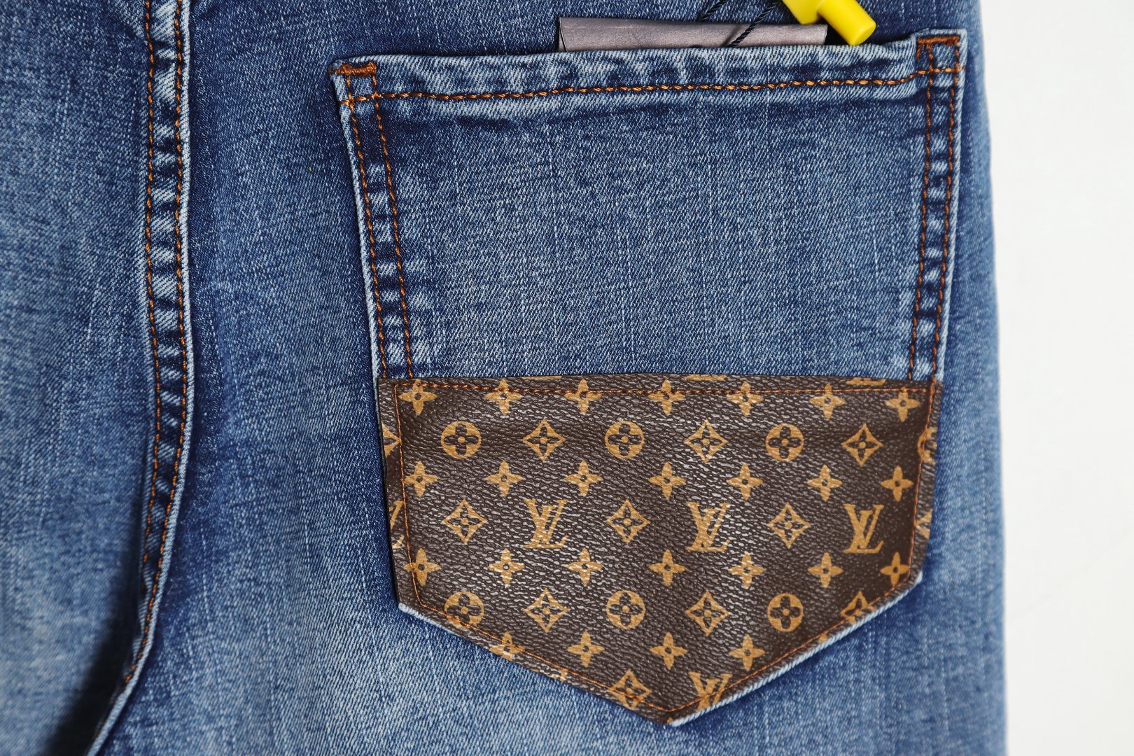 Louis Vuitton/路易威登 老花皮牌牛仔裤