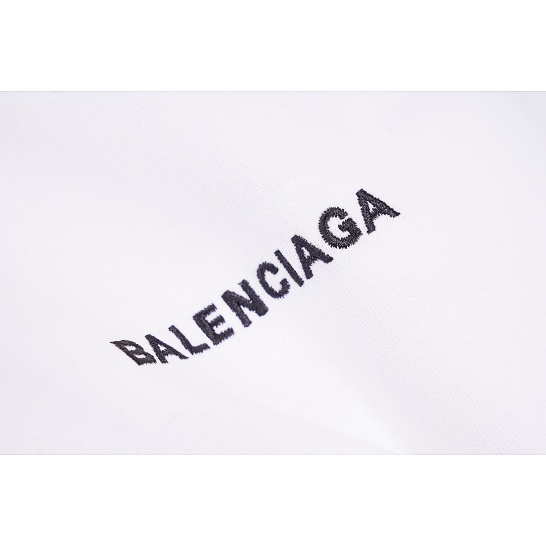 Balenciaga/巴黎世家BLCG 经典刺绣字母短袖T恤 D-54605605616