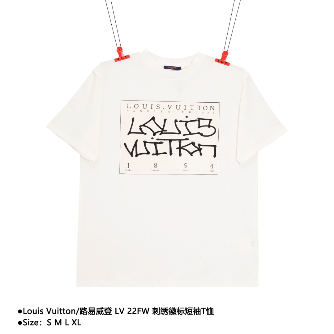 Louis Vuitton/路易威登 LV 22FW 刺绣徽标短袖T恤