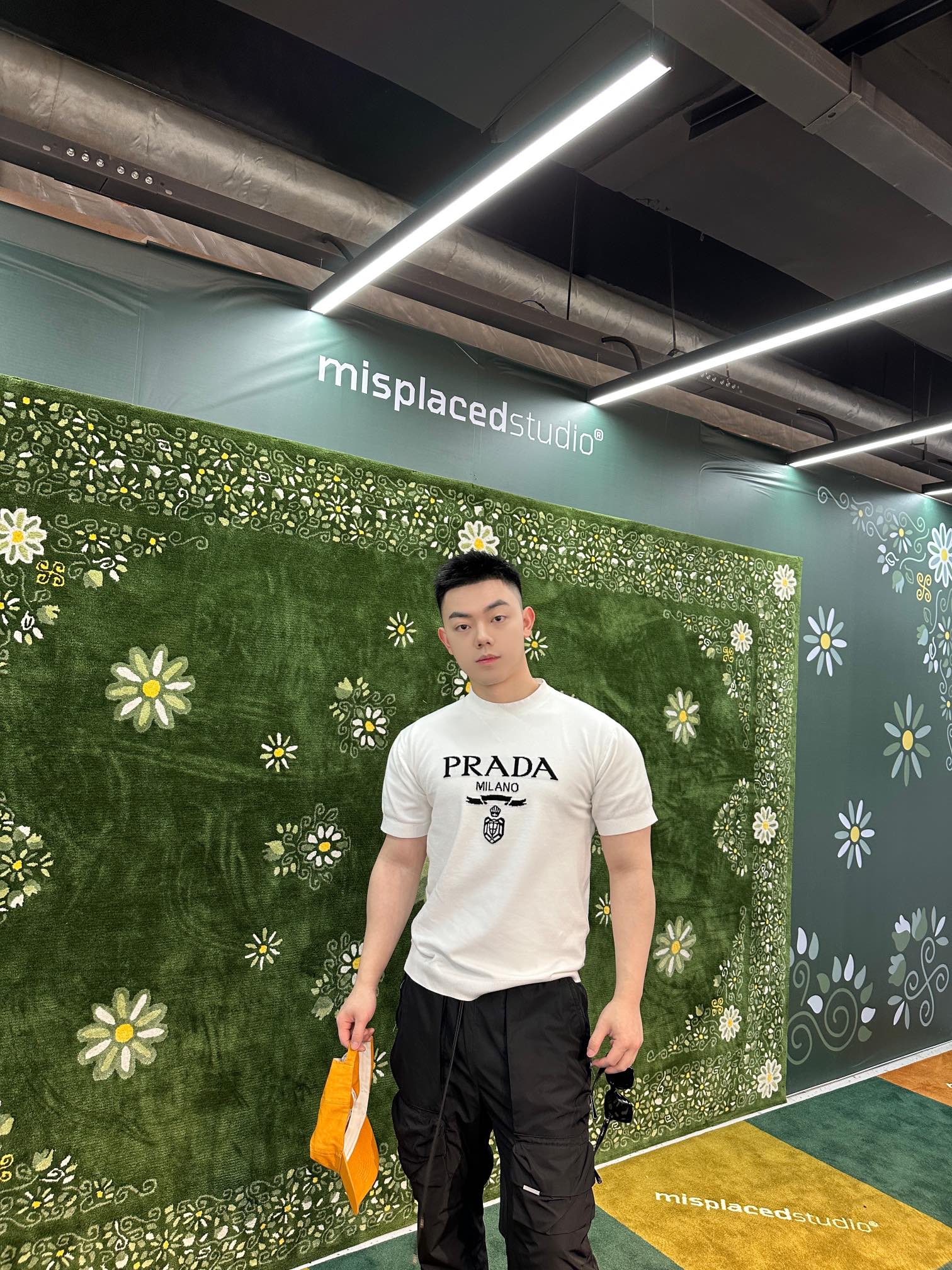 上身素材# PRADA/普拉达 胸前字母LOGO针织短袖T恤