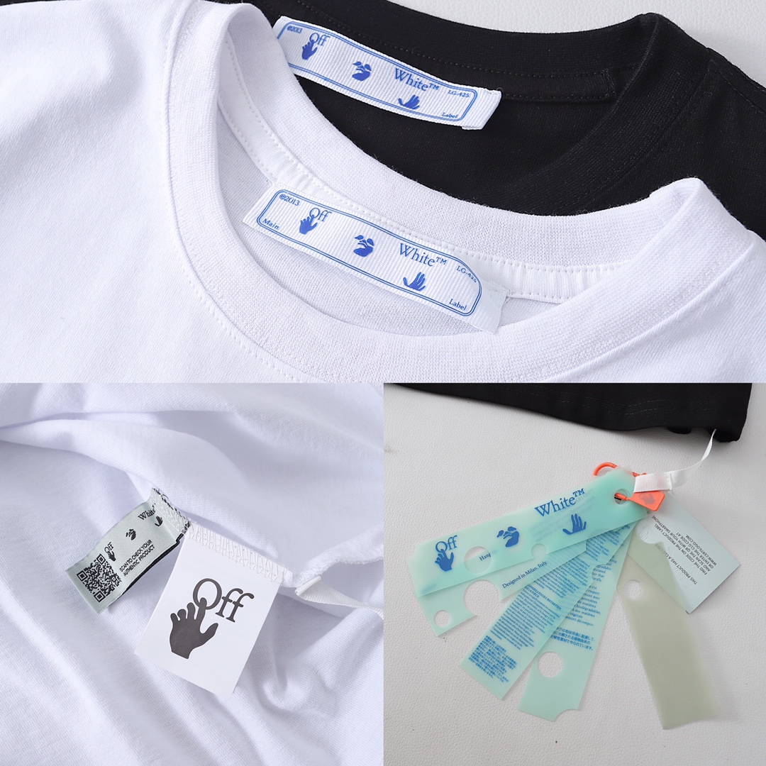 高版本OFF WHITE C/O VIRGIL ABLOH OW 21ss捧果篮男孩后背油画箭头短袖T恤