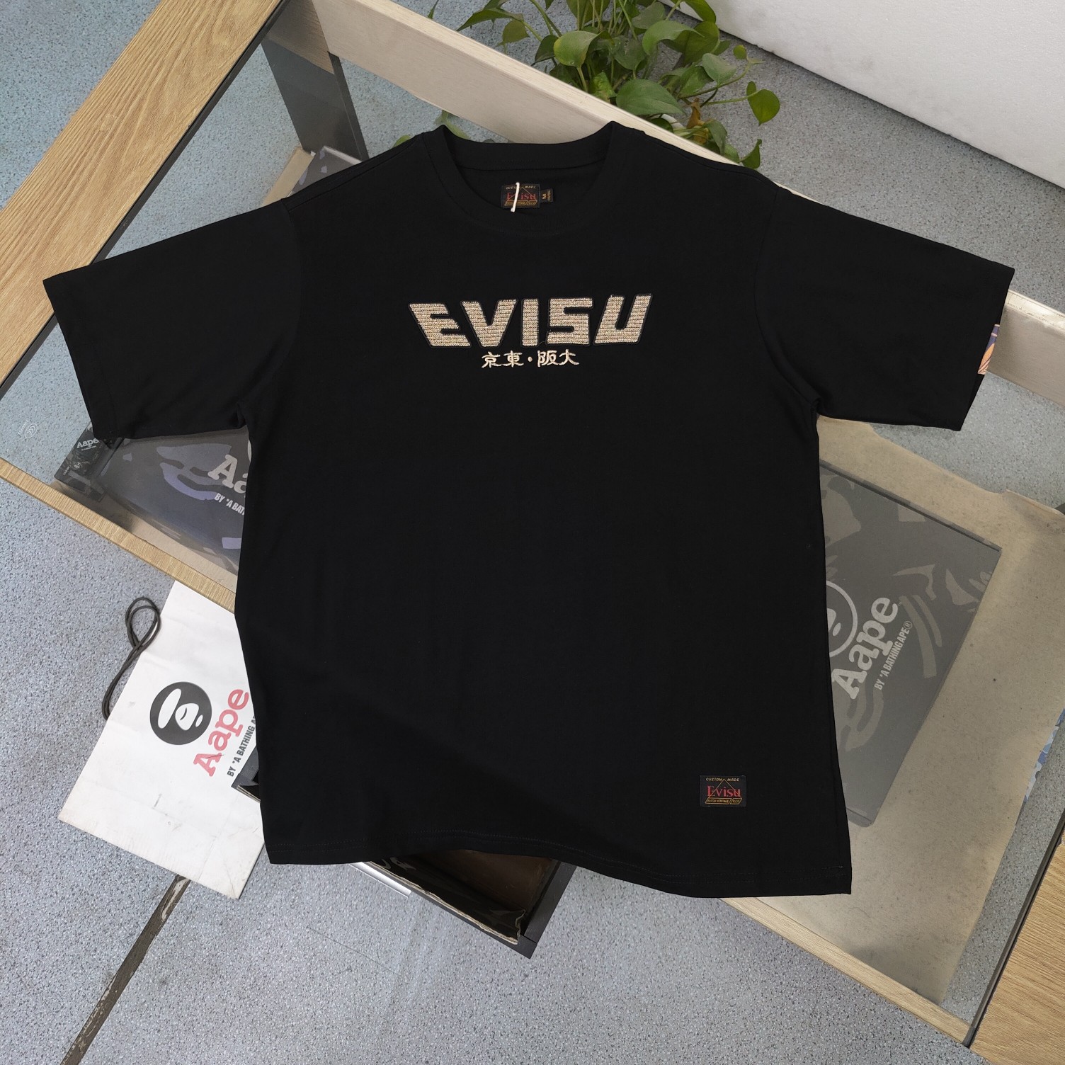 高版本Evisu 福神狛犬大M印花短袖t恤