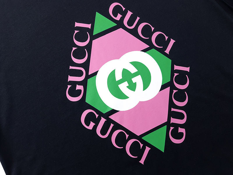 160 GUCCI 古奇 2023春夏新款数码印花短袖纯棉T恤~四季打底必备~ 男女情侣通款衣橱神器