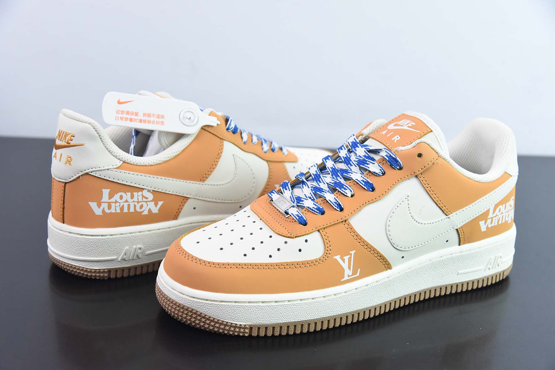 NK Air Force 1 07 LV8"Beige/Yellow LV"空军一号经典百搭休闲运动板鞋“黄米白LV印花”HX123-008