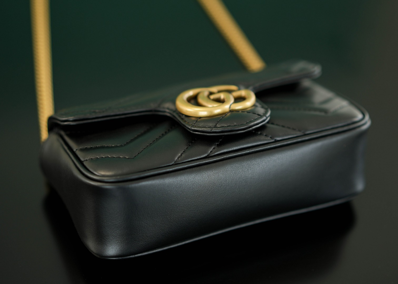 正品级Marmont系列肩背包经典款黑色mini16.5cm原厂皮全铜五金正品售价108,500GG家的
