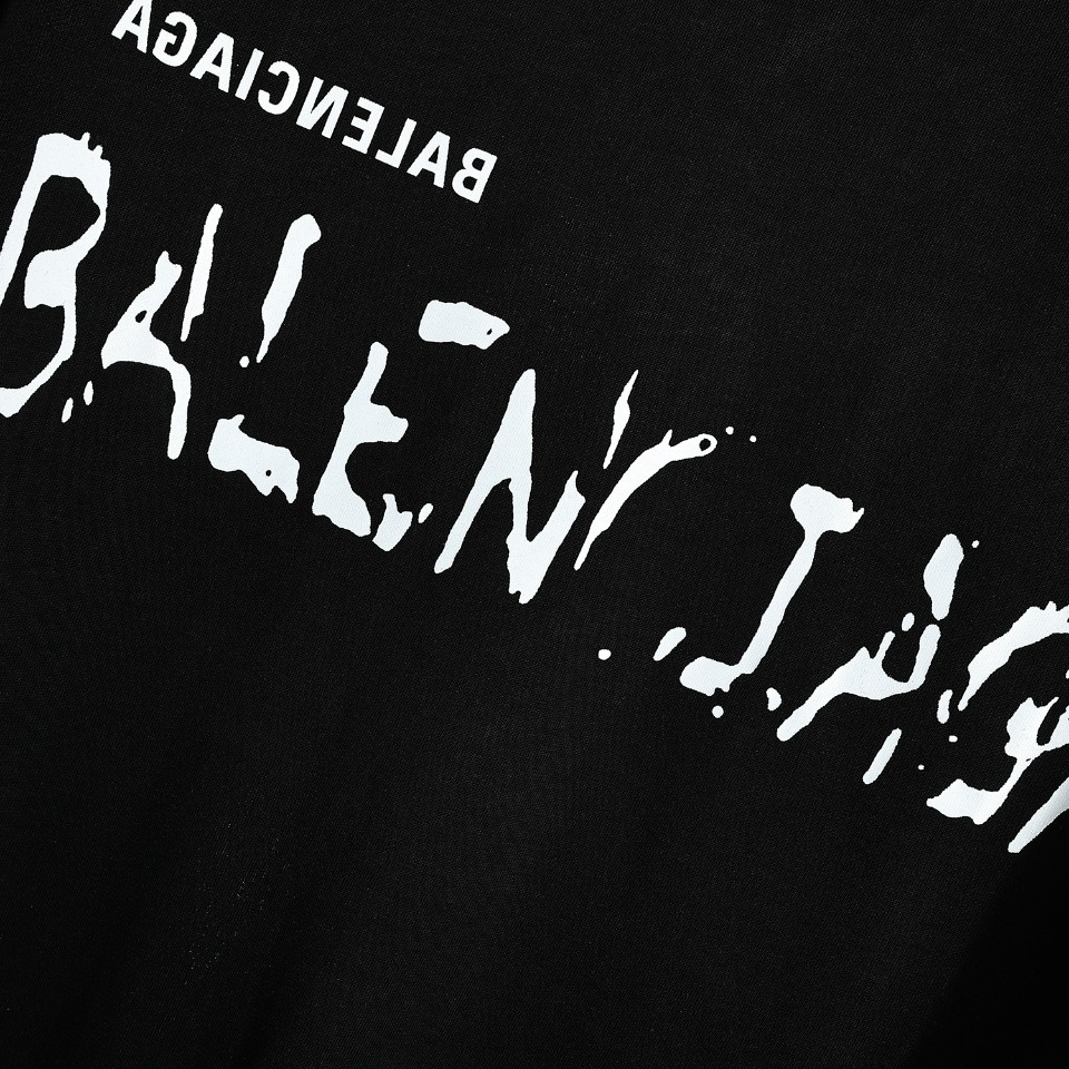 170 Balenciga/巴黎世家23SS 破损Logo印花短袖T恤