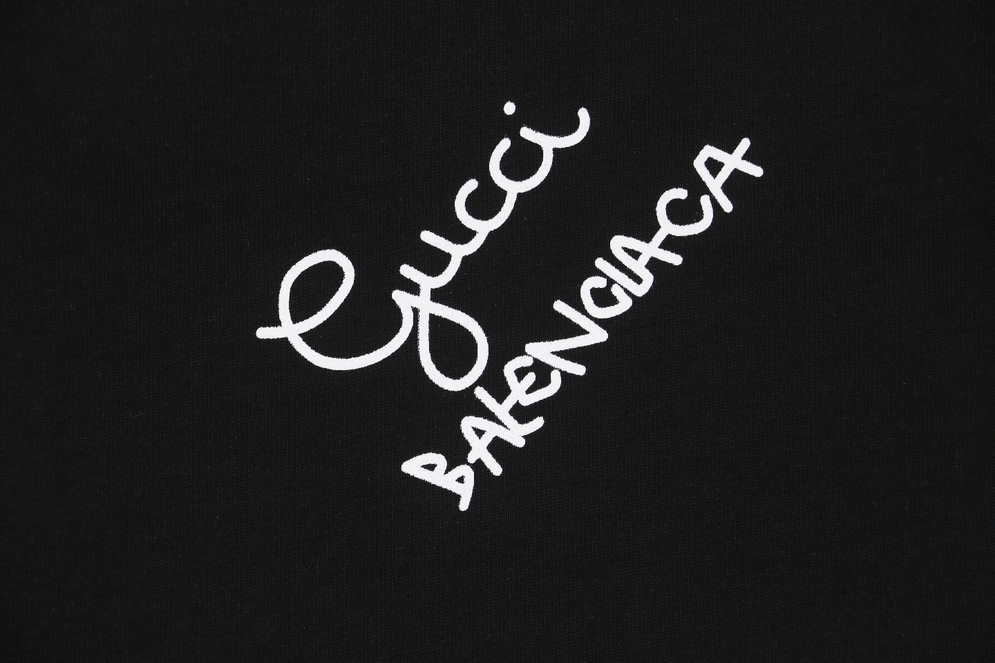 Balenciaga x Gucci联名 23ss 彩色标识字母印花短袖-黑色