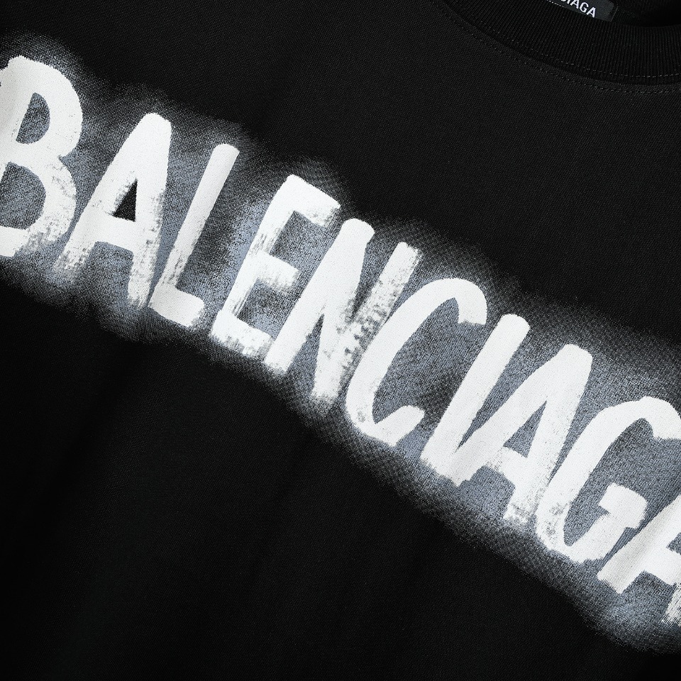 170 Balenciaga 巴黎世家 23SS 新款后背手绘双B涂鸦印花短袖T恤