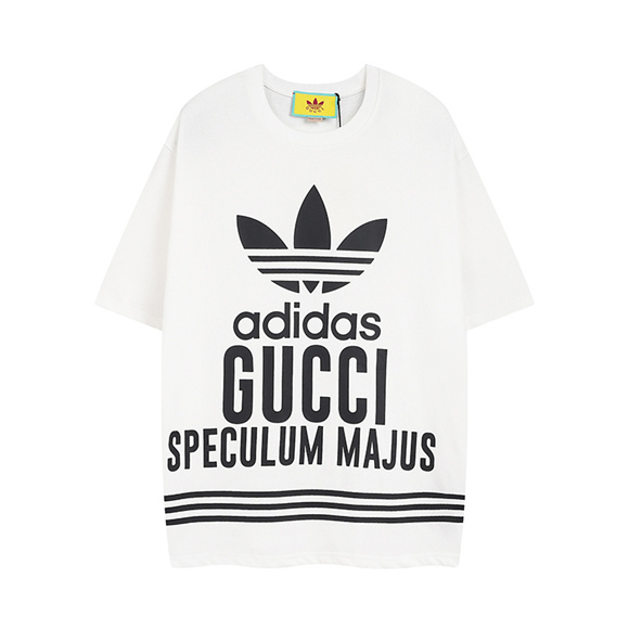 160 Gucci古驰##三条纹##Gucci x Adidas纯色logo印花联名款