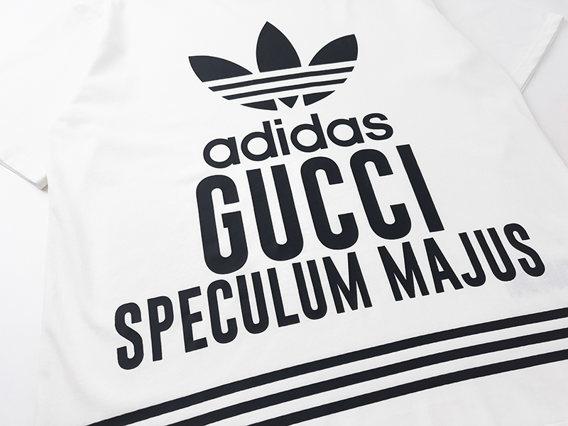 160 Gucci古驰##三条纹##Gucci x Adidas纯色logo印花联名款