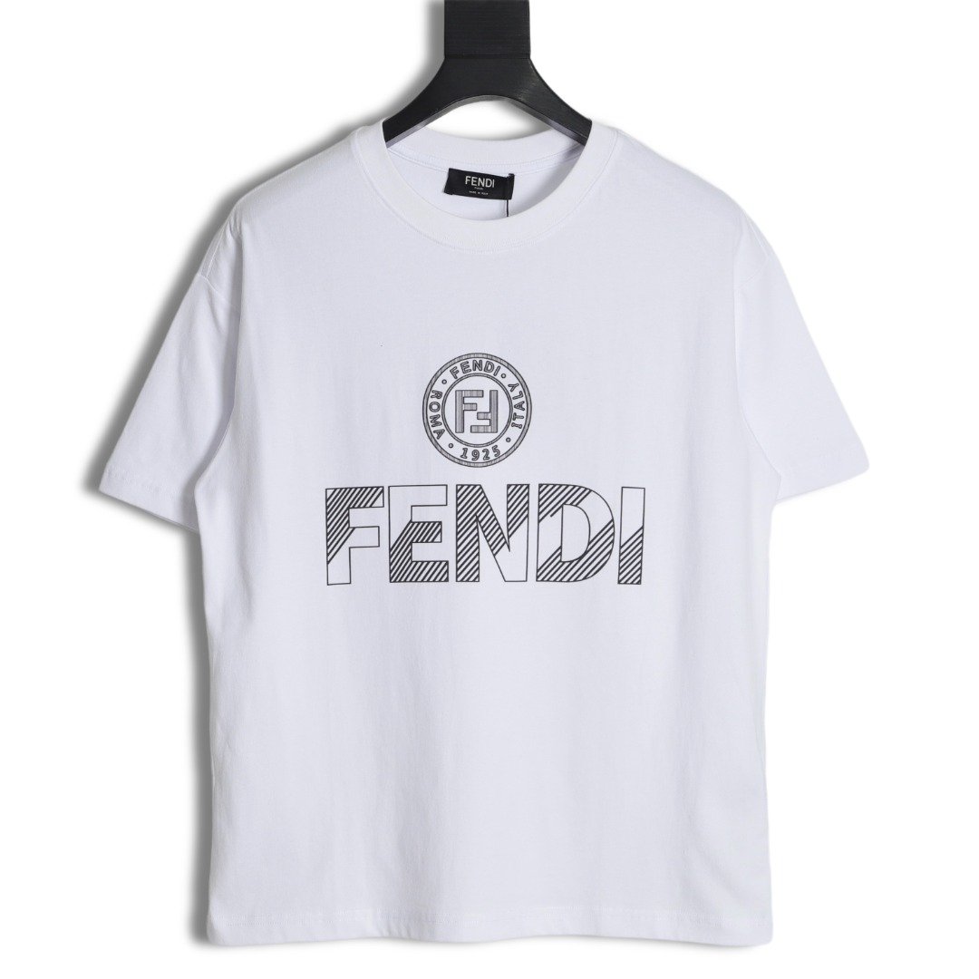 170 Fendi 芬迪 FD 胸前双F徽标logo印花短袖