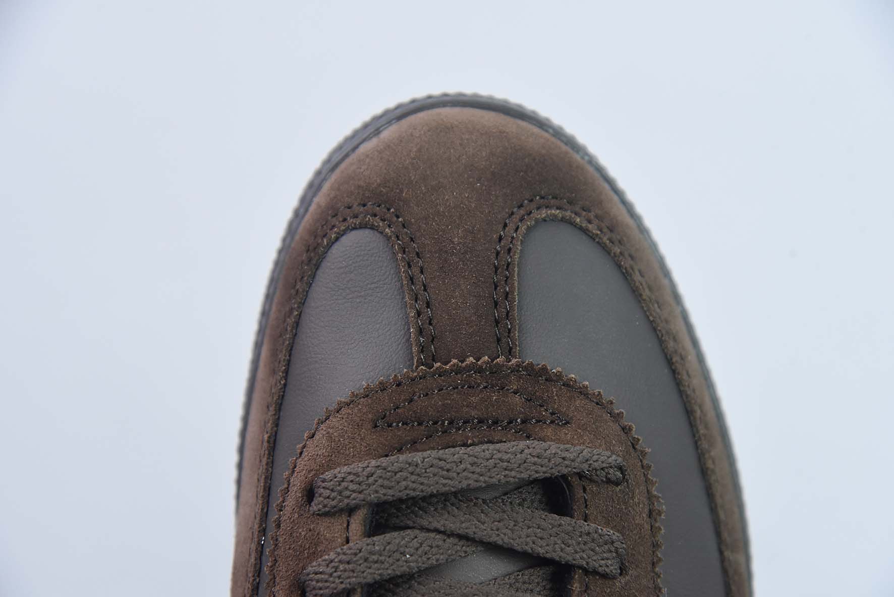 SHUKYU x E-WAX x Adidas Handball Spezial"Brown"手球运动员系列低帮复古“皮革巧克力棕亮橙”货号:HP6694