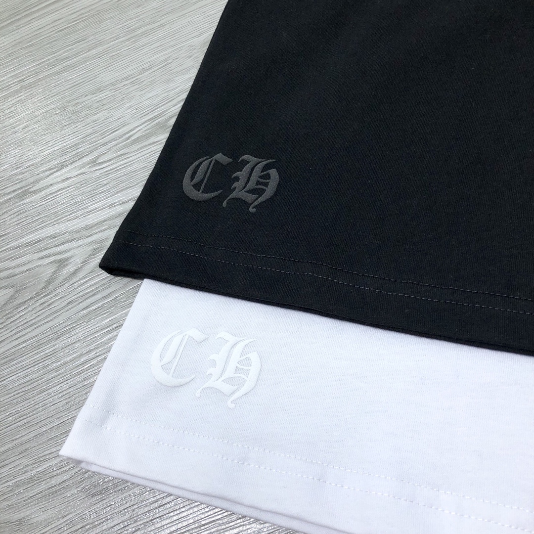 170 高版本Chrome Hearts 克罗心领口螺纹印花短袖