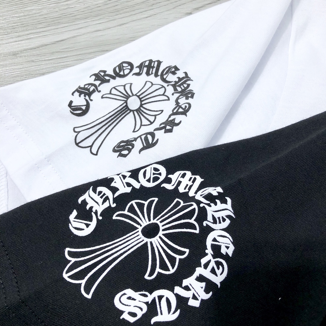 170 高版本Chrome Hearts 克罗心领口螺纹印花短袖