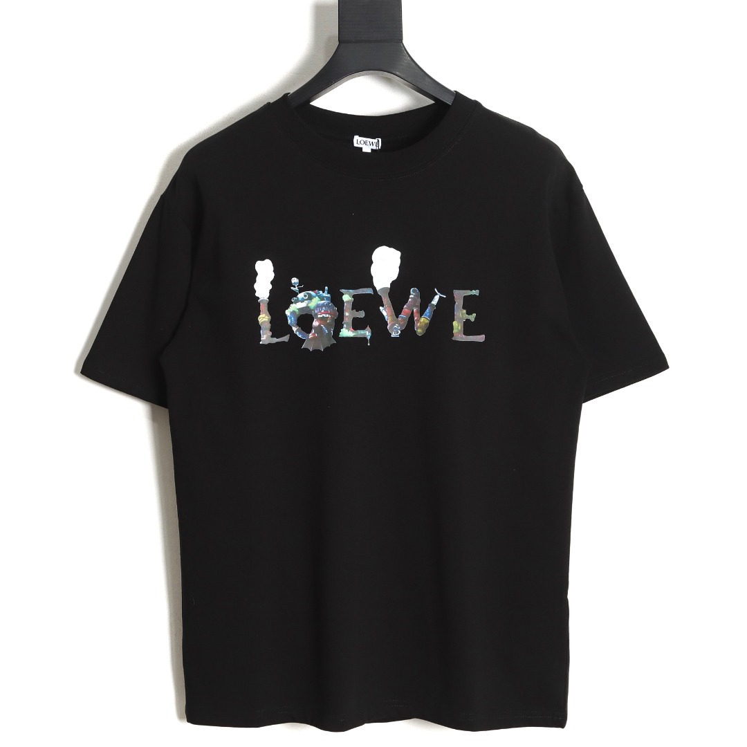 170 LOEWE 罗意威 哈尔的移动城堡 白墨烫画短袖