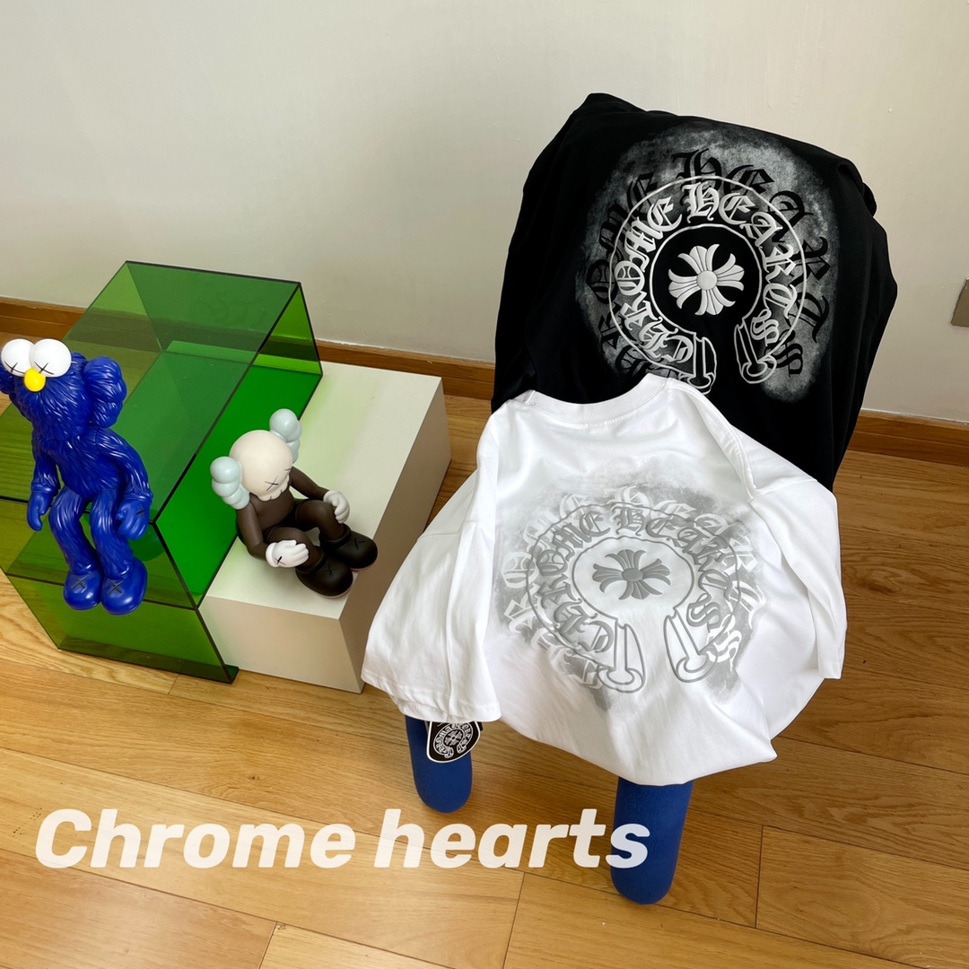 170 高版本Chrome Hearts 克罗心 模糊重影发泡印花短袖