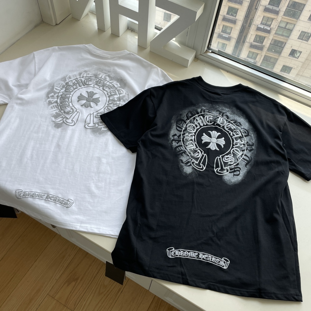 170 高版本Chrome Hearts 克罗心 模糊重影发泡印花短袖