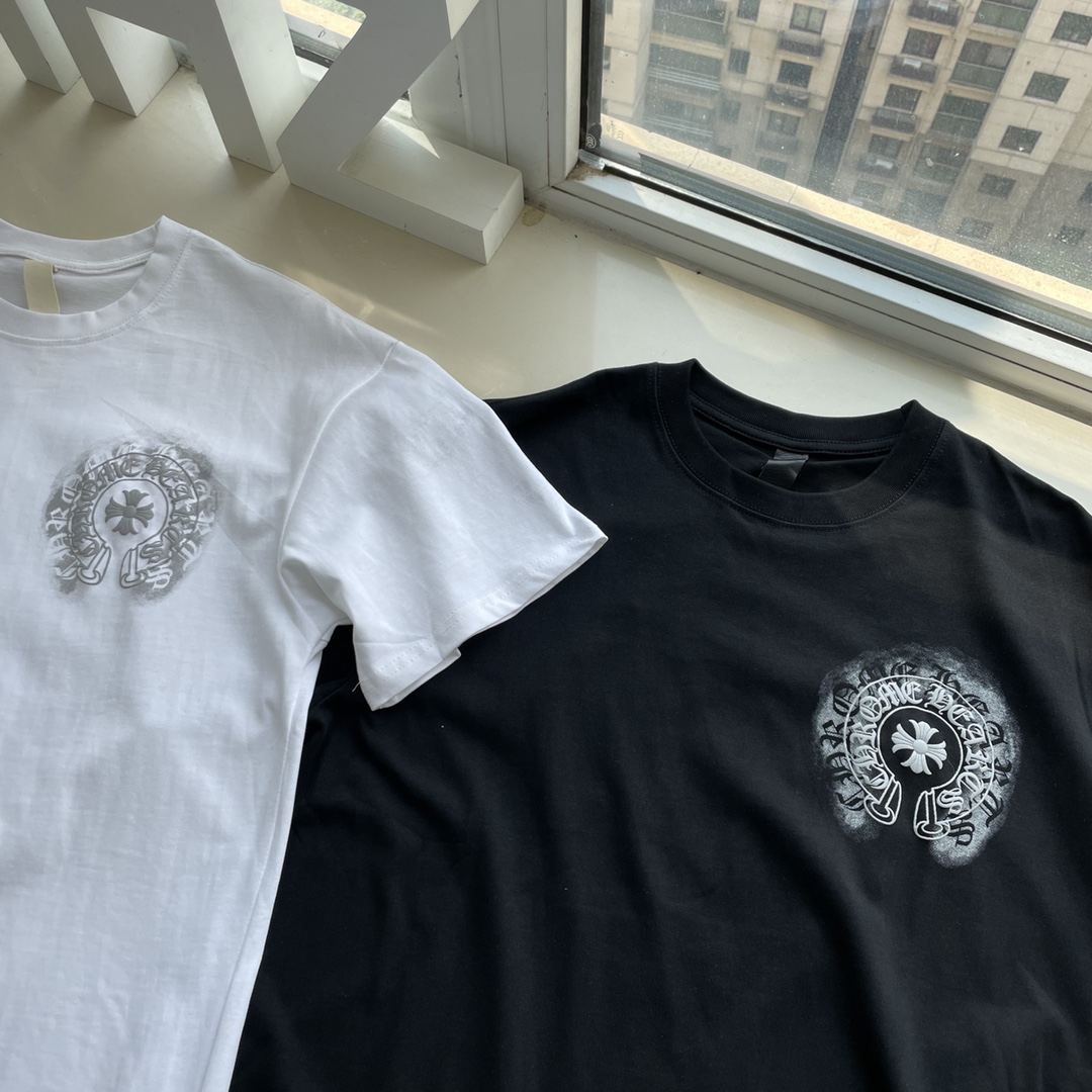 170 高版本Chrome Hearts 克罗心 模糊重影发泡印花短袖