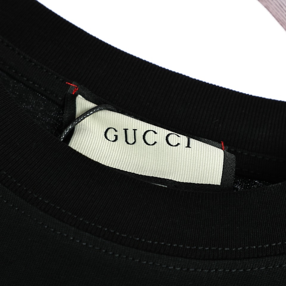 170 GUCCI/古驰 23SS双g互扣老花logo经典情侣款T恤短袖