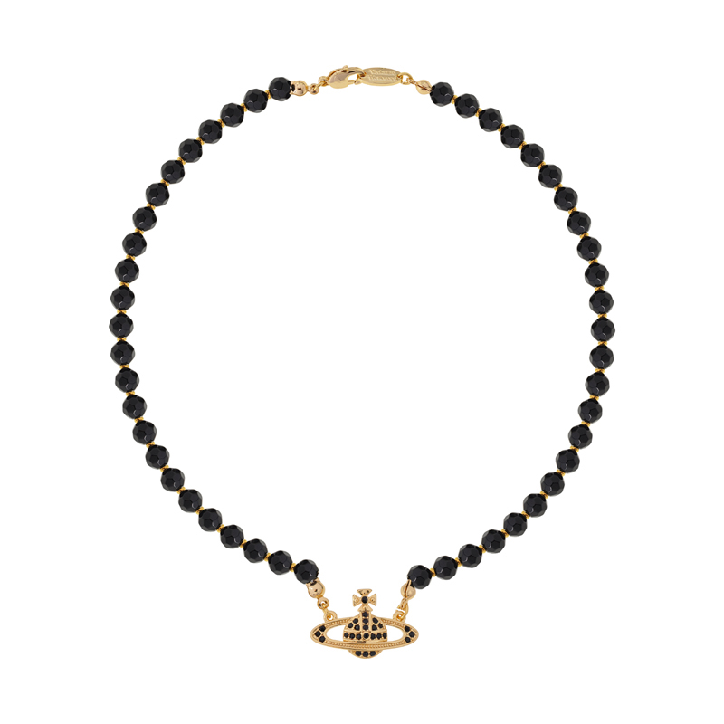 NO:103353,The Queen Mother of the Cities's first layer Saturn black crystal necklace-gold, Queen Mother of the Cities's necklace, necklace19860909西太后一层土星黑水晶项链-金色,西太后项链,necklace,Jewelry