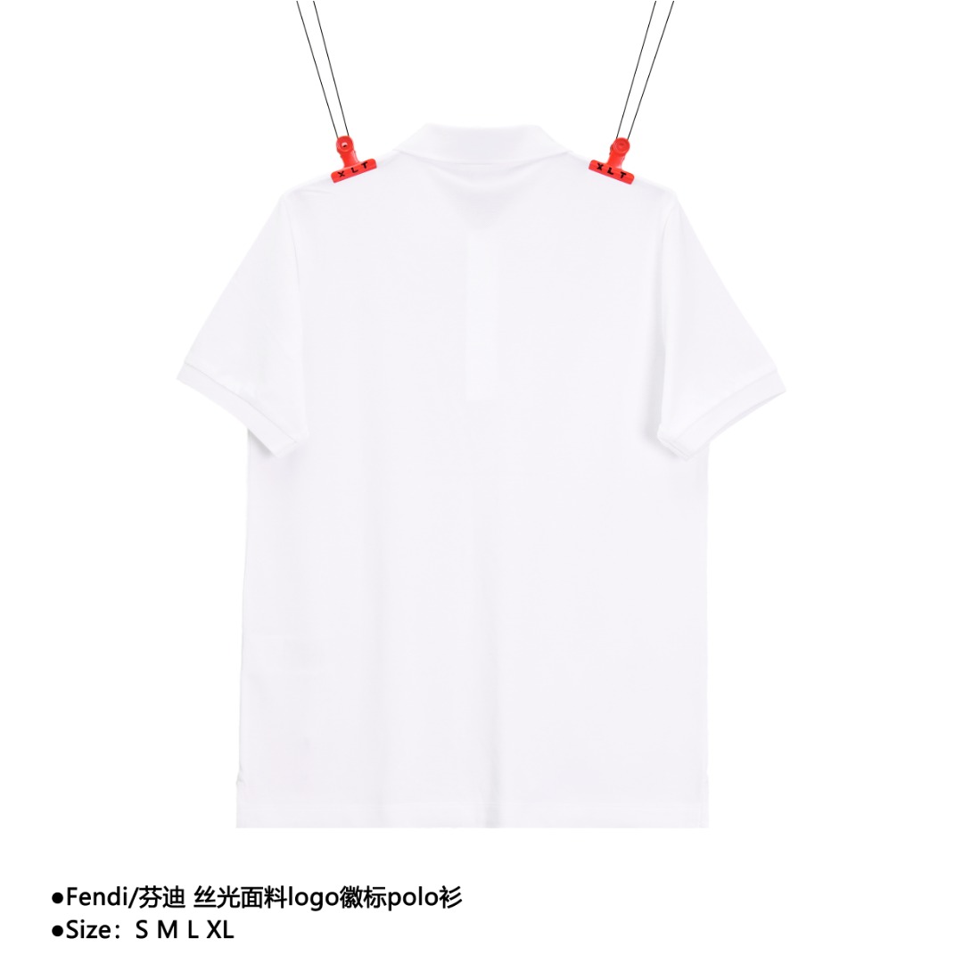 200 Fendi/芬迪 丝光面料logo徽标polo衫