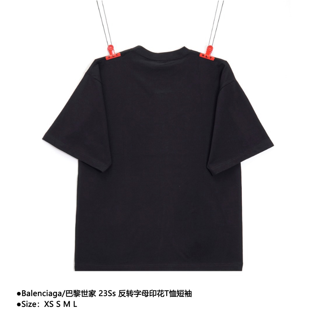 180 Balenciaga/巴黎世家 23Ss 反转字母印花T恤短袖