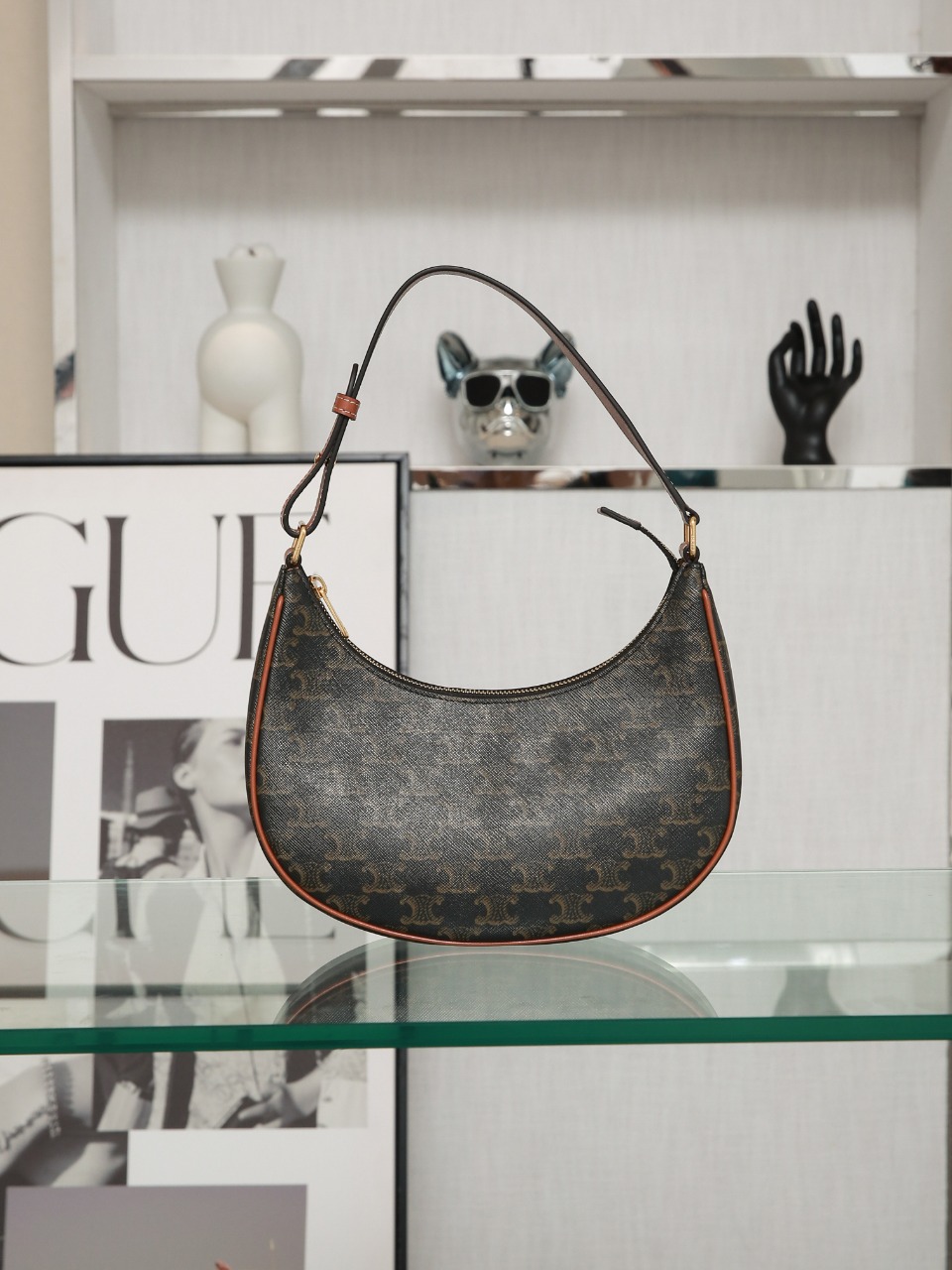 Celine Canvas Triomphe Embroidery AVA Strap Bag, Adjustable Shoulder Bag 2 o 1h0d5hadl2c1ijn1steoni1j4i0