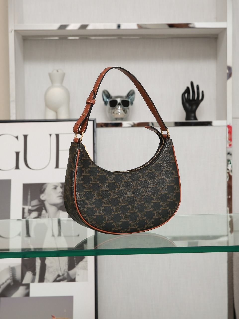 Celine Canvas Triomphe Embroidery AVA Strap Bag, Adjustable Shoulder Bag 3 o 1h0d5hadle2l1pmpfso101s66f1