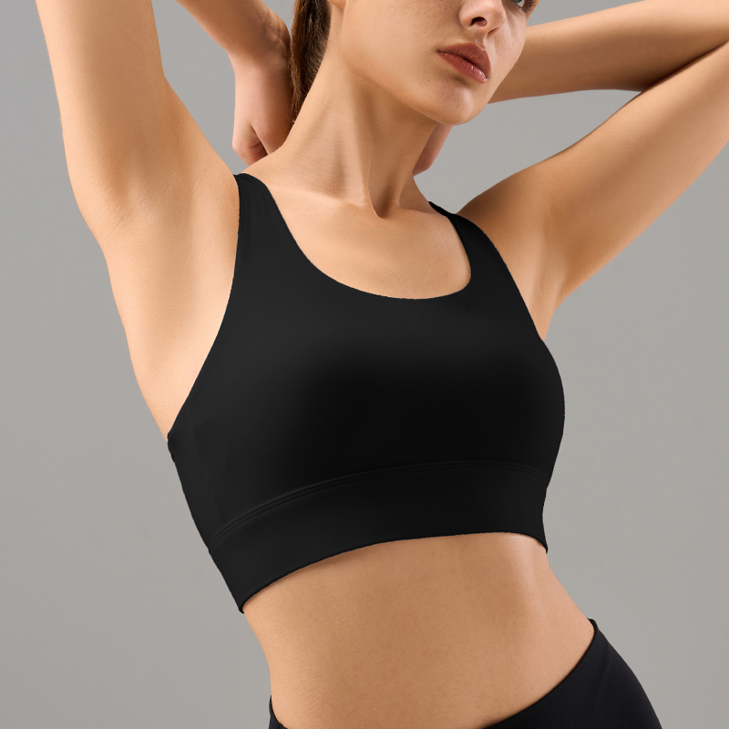 Lululemon sports bra training black and light blue yoga