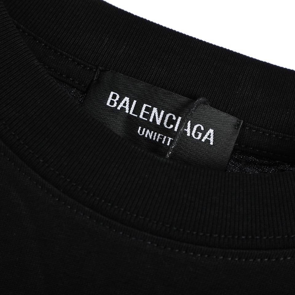 Balenciaga/巴黎世家23Ss打钻印花猎犬图案短袖T恤面料舒适透气