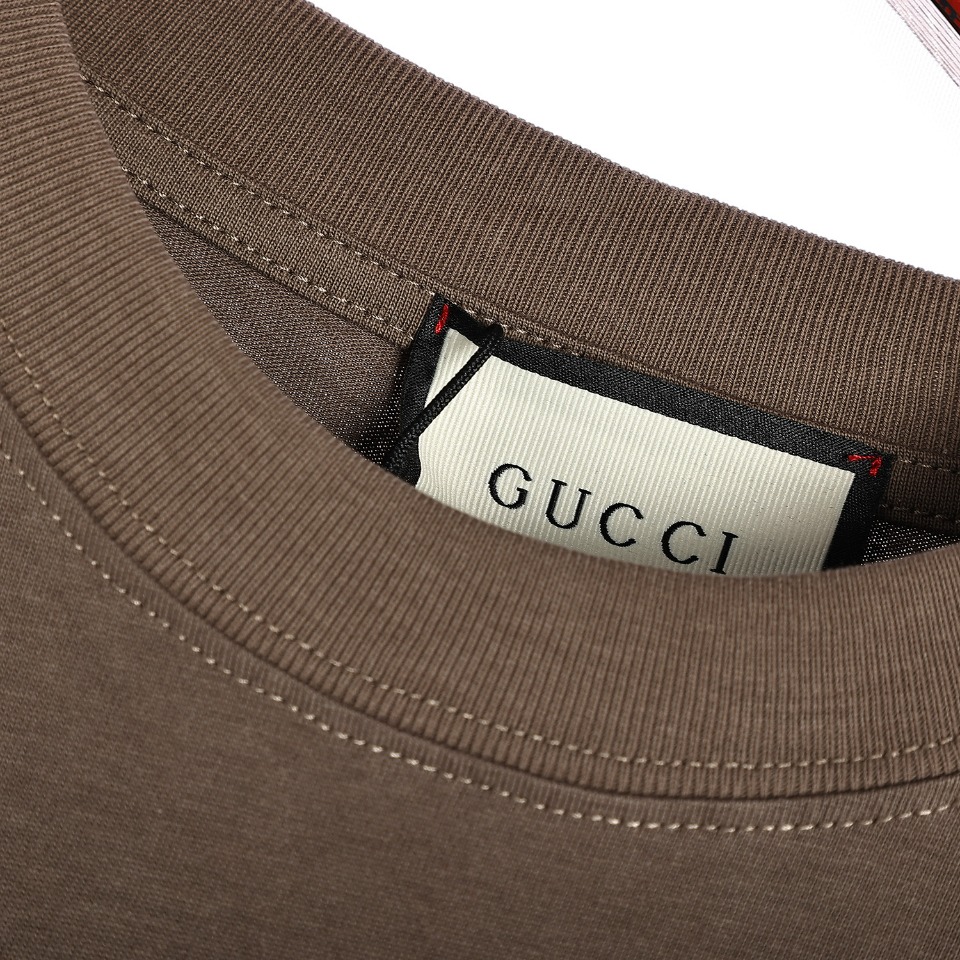 170 Gucci/古驰 23ss绿色大 logo图案印花短袖T恤