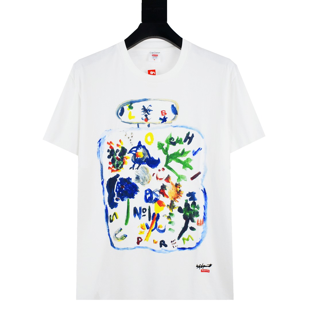 Supreme 22FW Yohji Yamamoto Paint Tee BD S102: Hand-Painted Joint T-Shirt Details - 图片 2