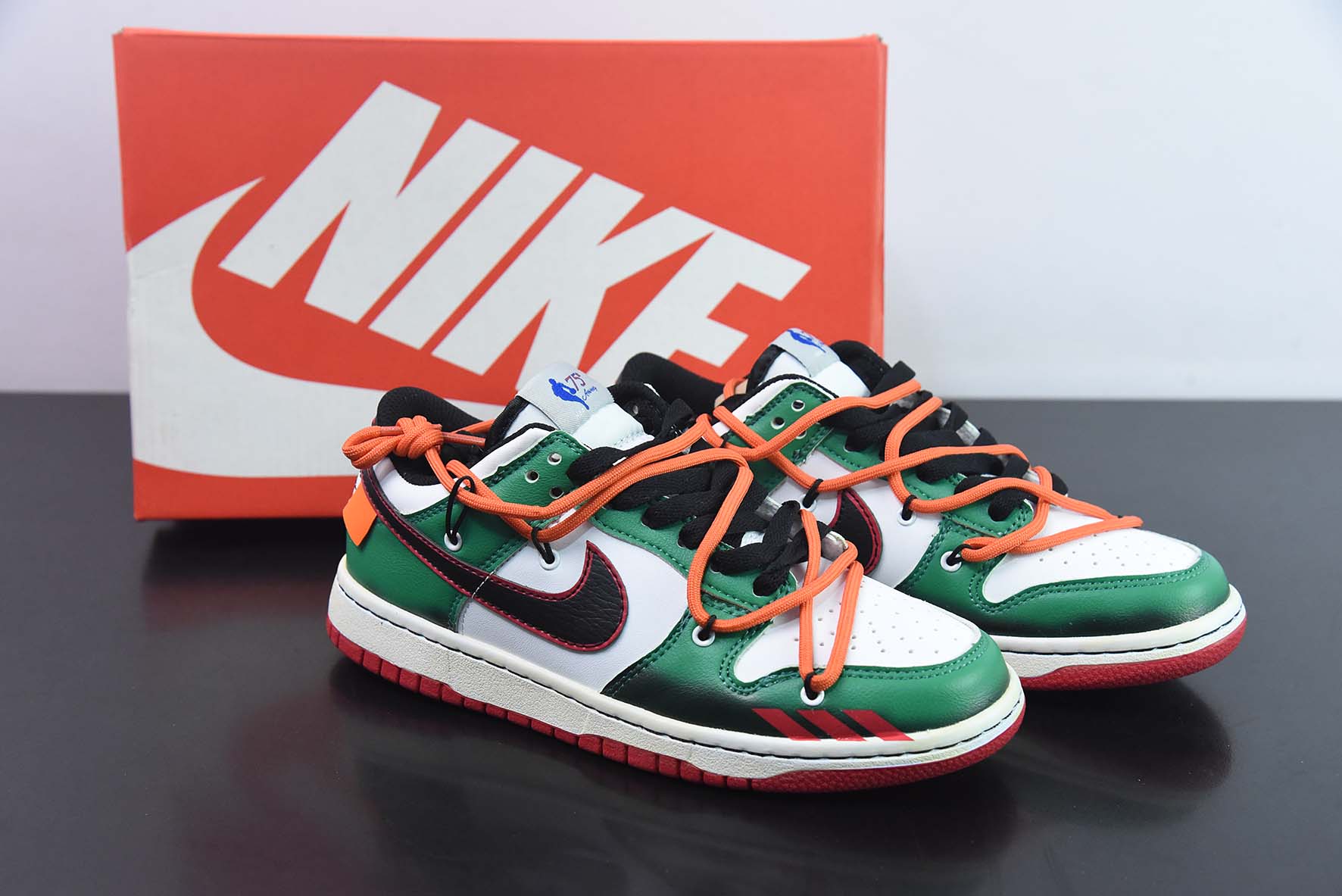 NK SB Dunk Low 解构抽绳低帮 75周年白绿 涂鸦 印花 货号：DD6288-100-54