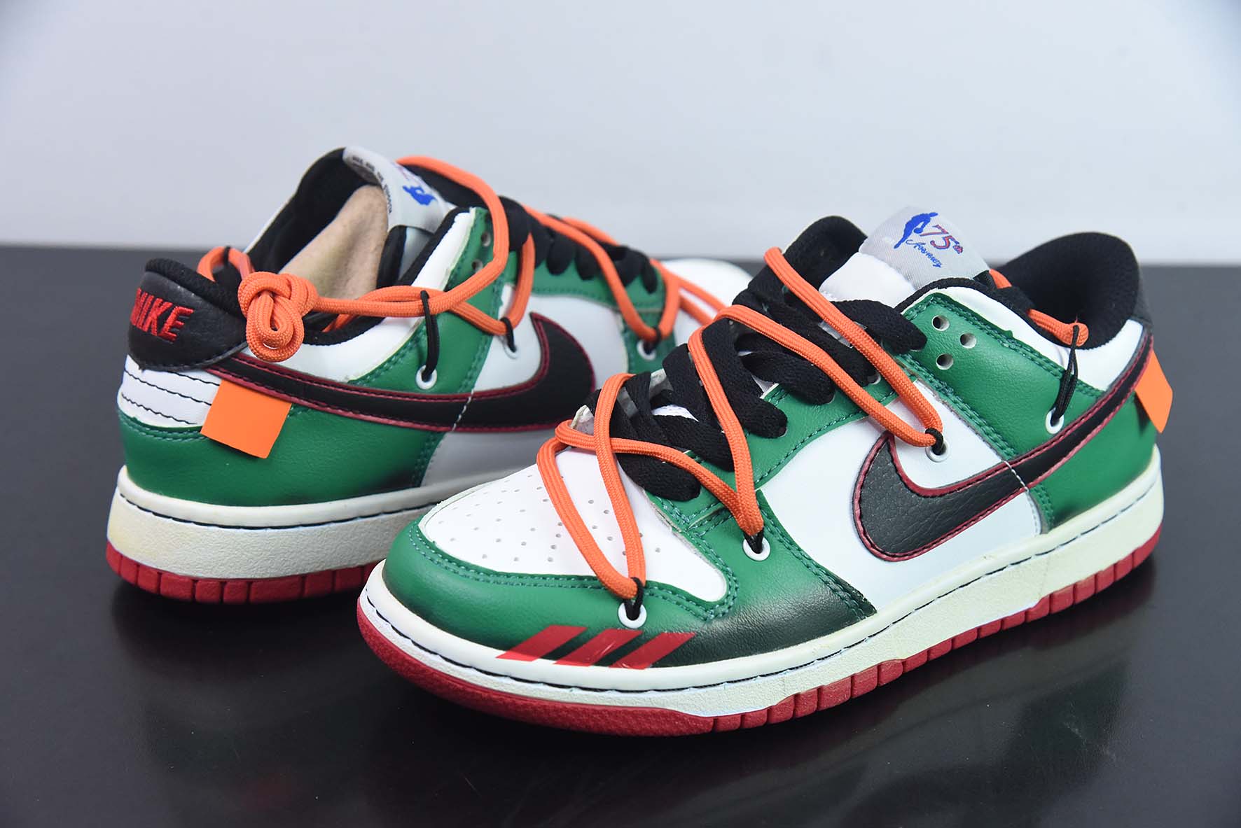 NK SB Dunk Low 解构抽绳低帮 75周年白绿 涂鸦 印花 货号：DD6288-100-54