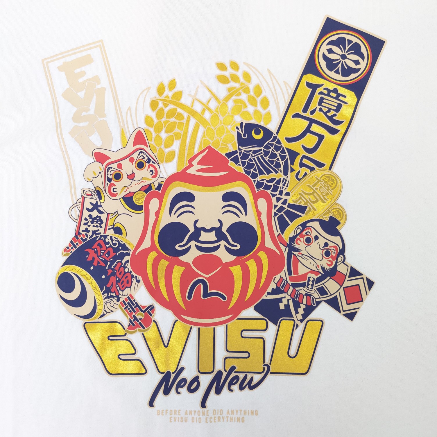 高版本evisu福神缘起物印花短袖