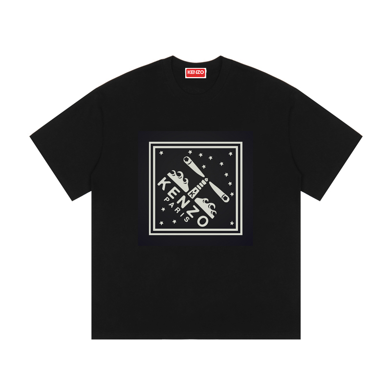 Camiseta de manga corta con estampado de bufanda del equipo universitario de Takada Kenzo (Kenzo) Color: negro, blanco,…