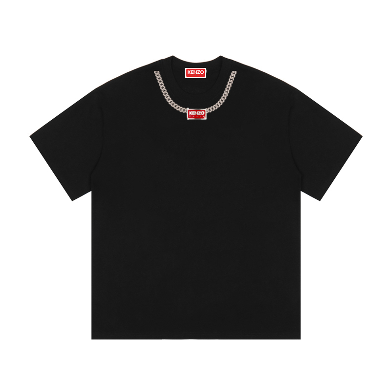 Kenzo 'KENZO PIXEL' T-SHIRT con logo de collar impreso. Colores: negro, blanco, albaricoque, azul marino. Tal…