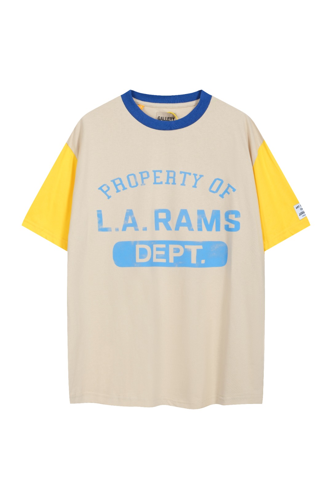 S L现货【Pbwej】货号：CHA3942Gallery Dept. x LA Rams 联名撞色字母英文短袖T恤 杏色 S-XL码