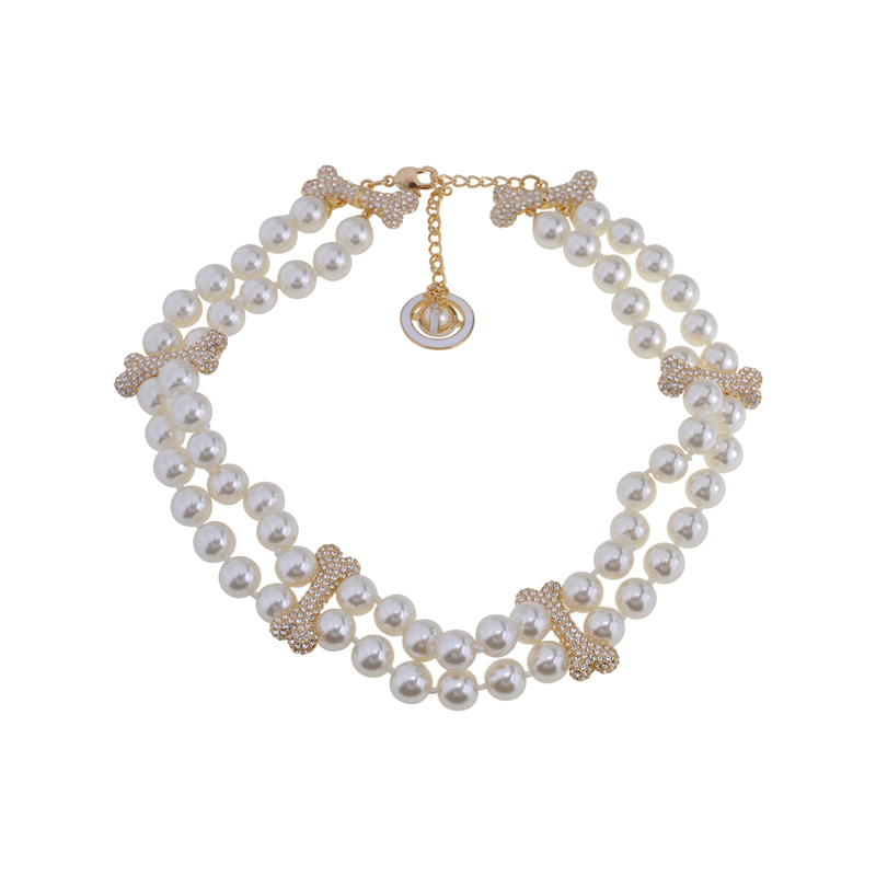 NO:103339,Queen Mother's bone double row pearl necklace-gold, Queen Mother's necklace, necklace19860909西太后骨头双排珍珠项链-金色,西太后项链,necklace,Jewelry