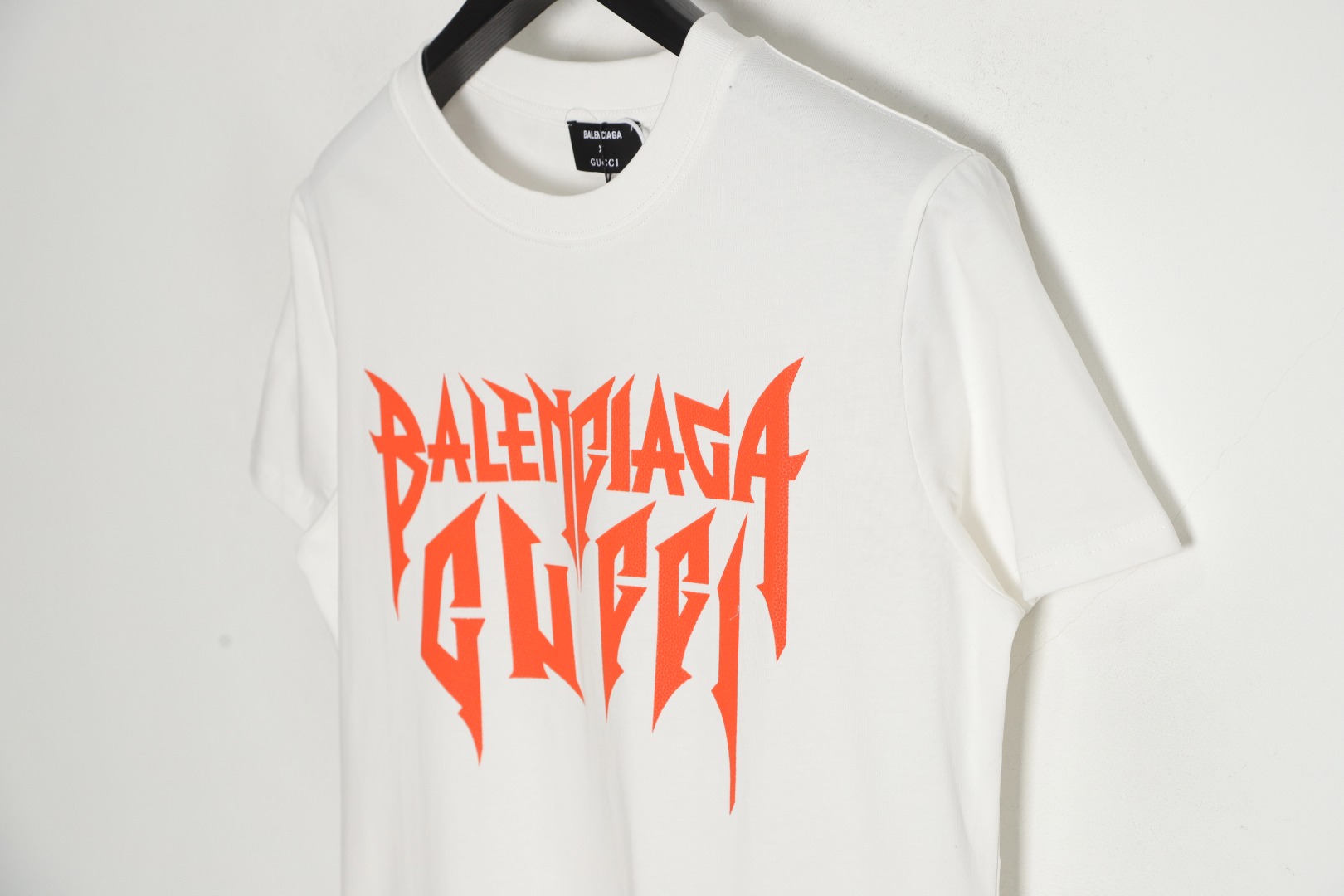 170 Gucci x Balenciaga 古驰巴黎世家 联名橘色logo印花短袖