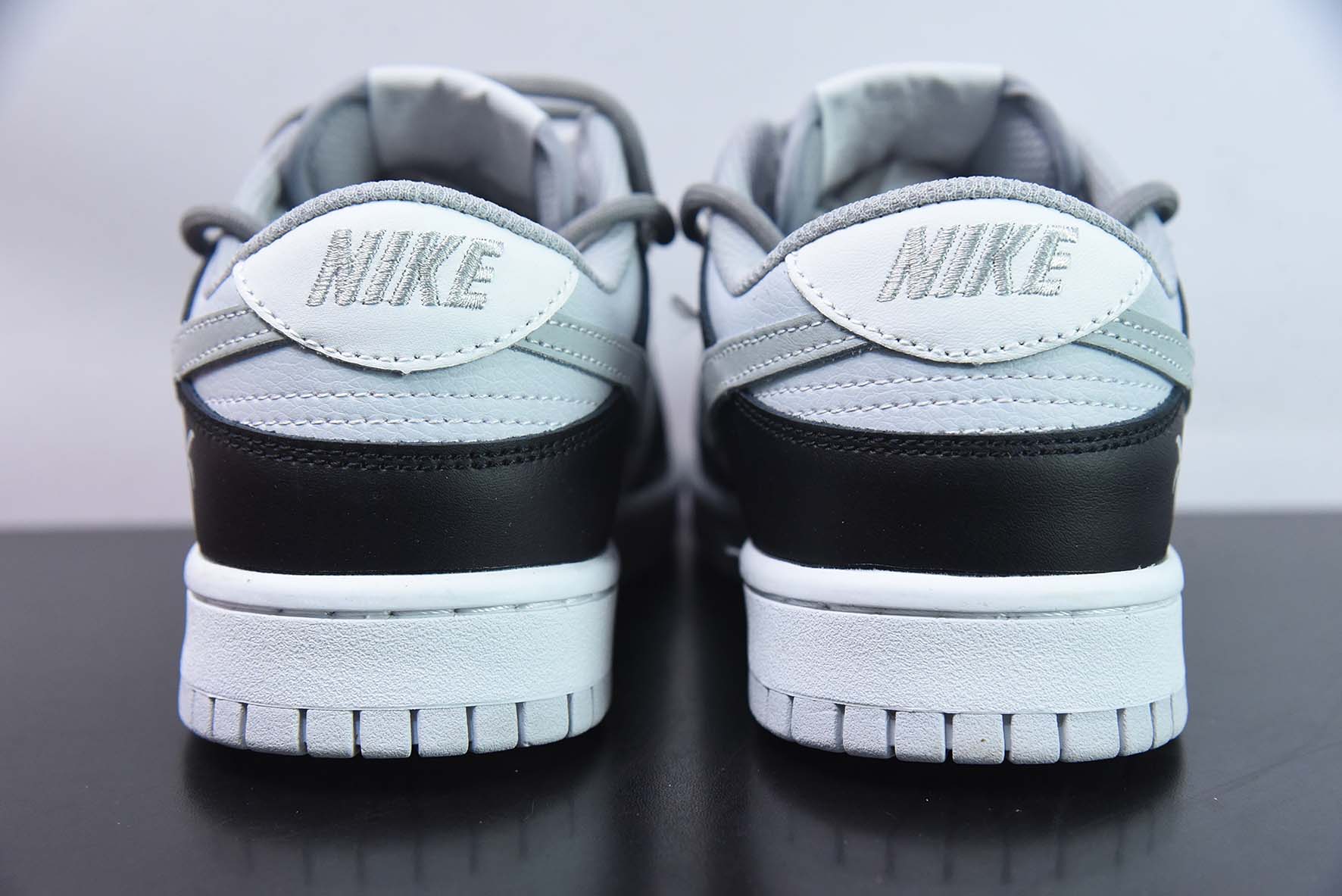Nike Dunk Low SB 低帮滑板鞋/白灰黑 绑带 定制版