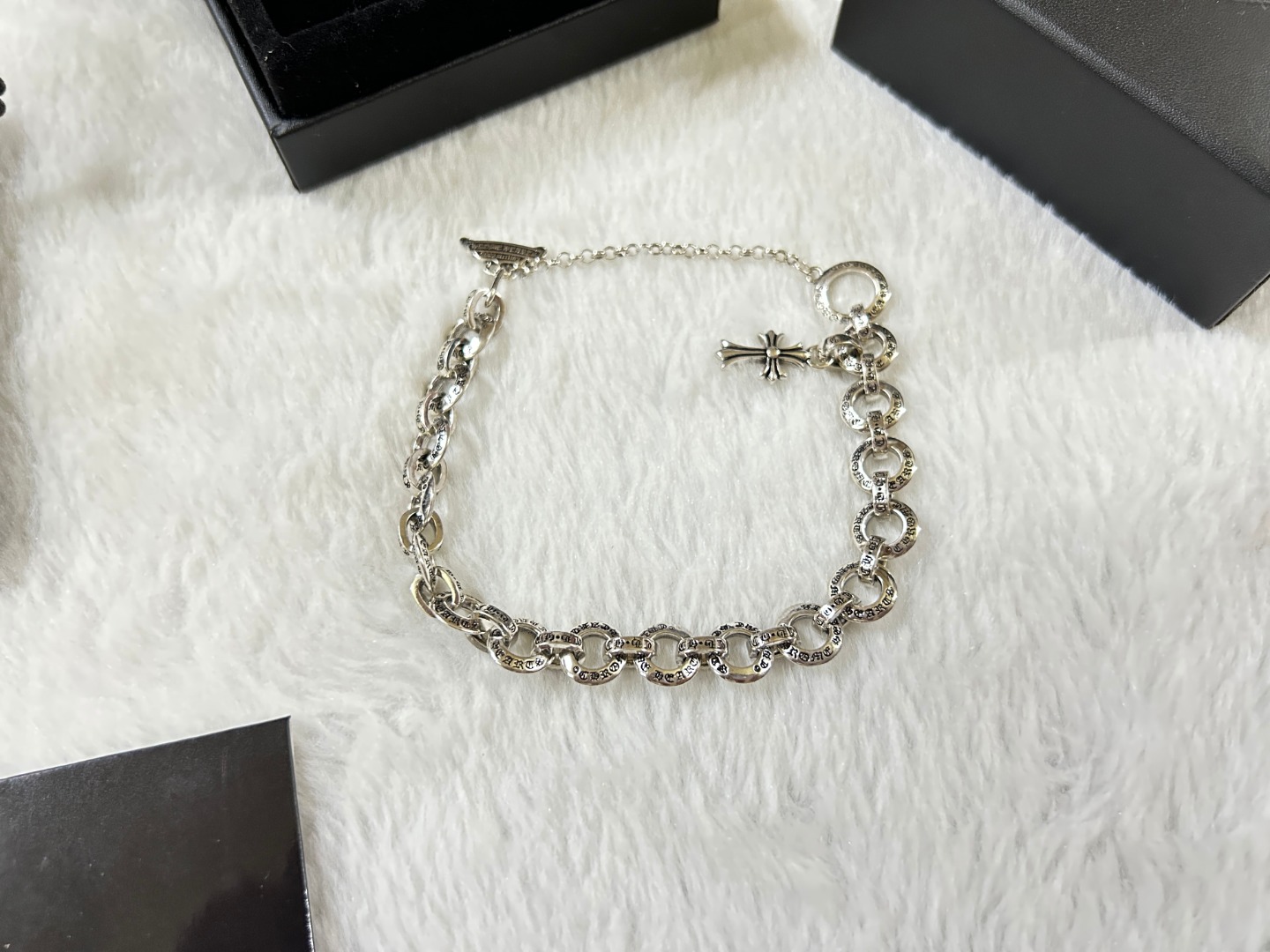 Chrome Hearts chrome herats 克罗心 环环相扣十字架手链 长度：18-20-22CM