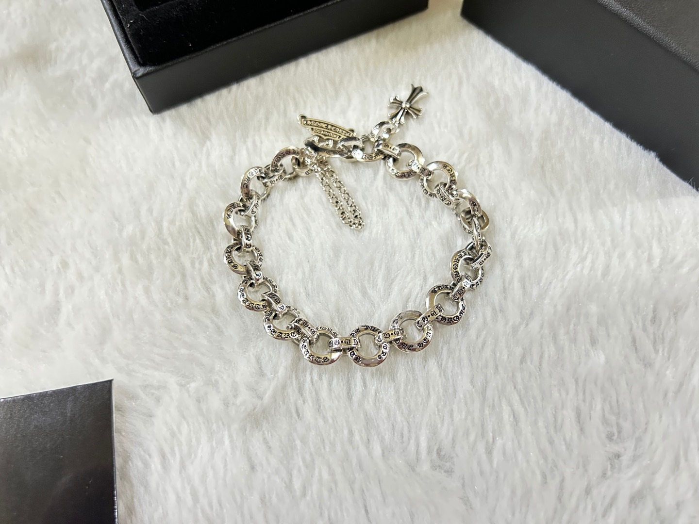 Chrome Hearts chrome herats 克罗心 环环相扣十字架手链 长度：18-20-22CM
